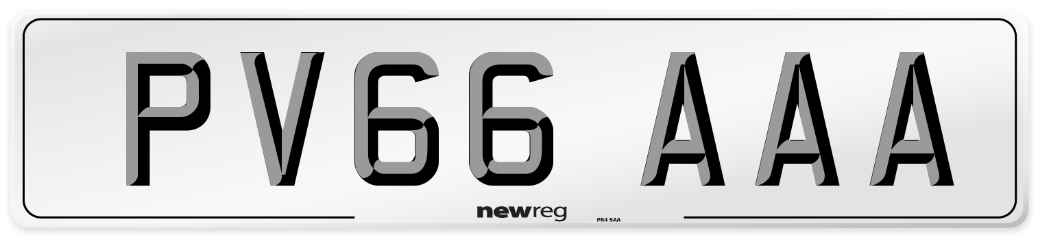 PV66 AAA Number Plate from New Reg